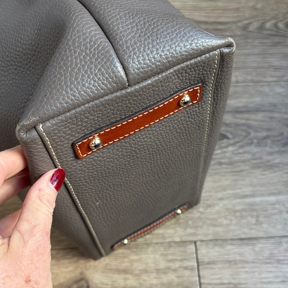 Dooney & Bourke Taupe and Coral Hobo Bag - Picture 9 of 16